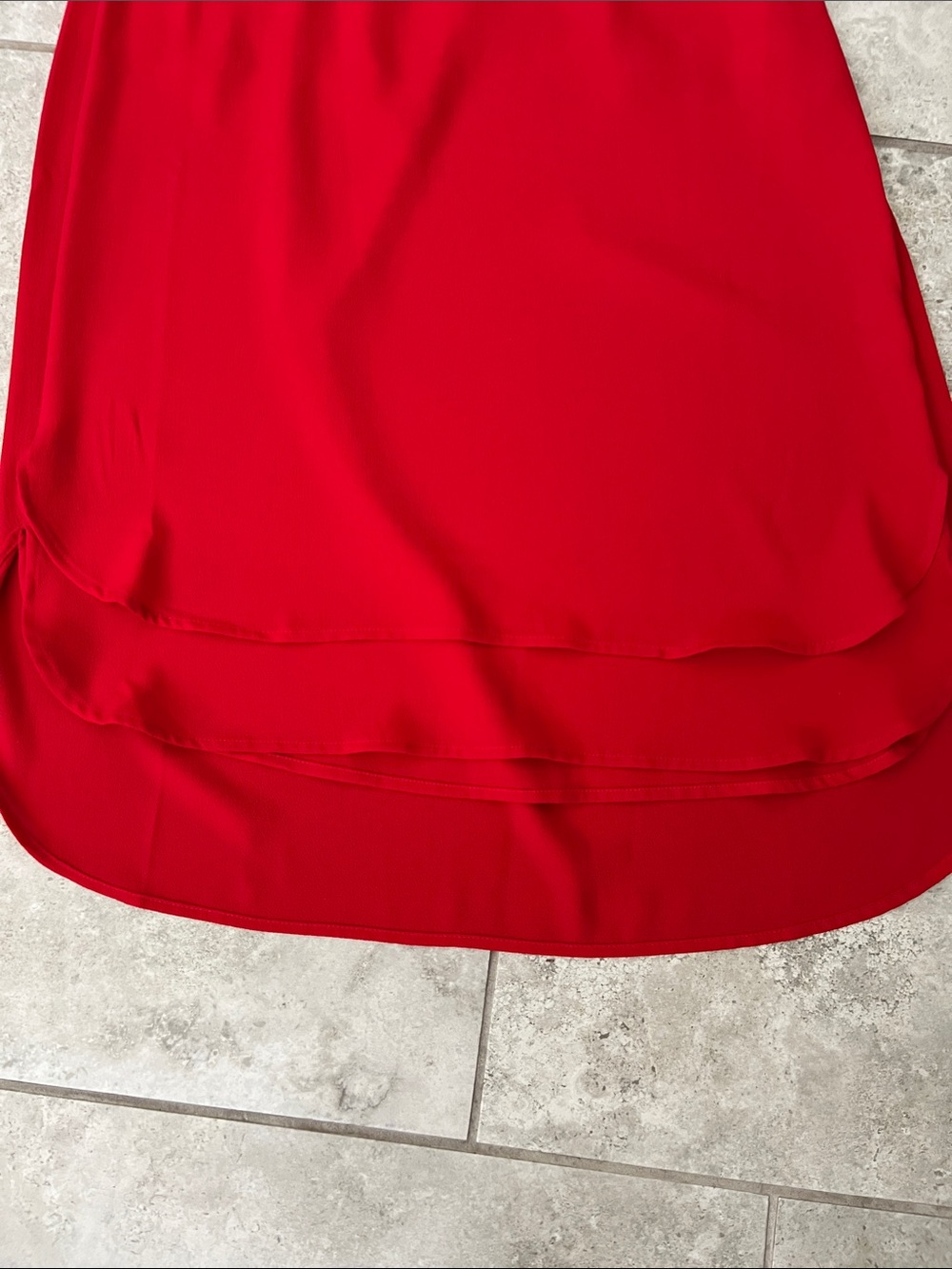 Monteau Red High-Low Scalloped Sleeve Dress size Medium - Picture 2 of 8